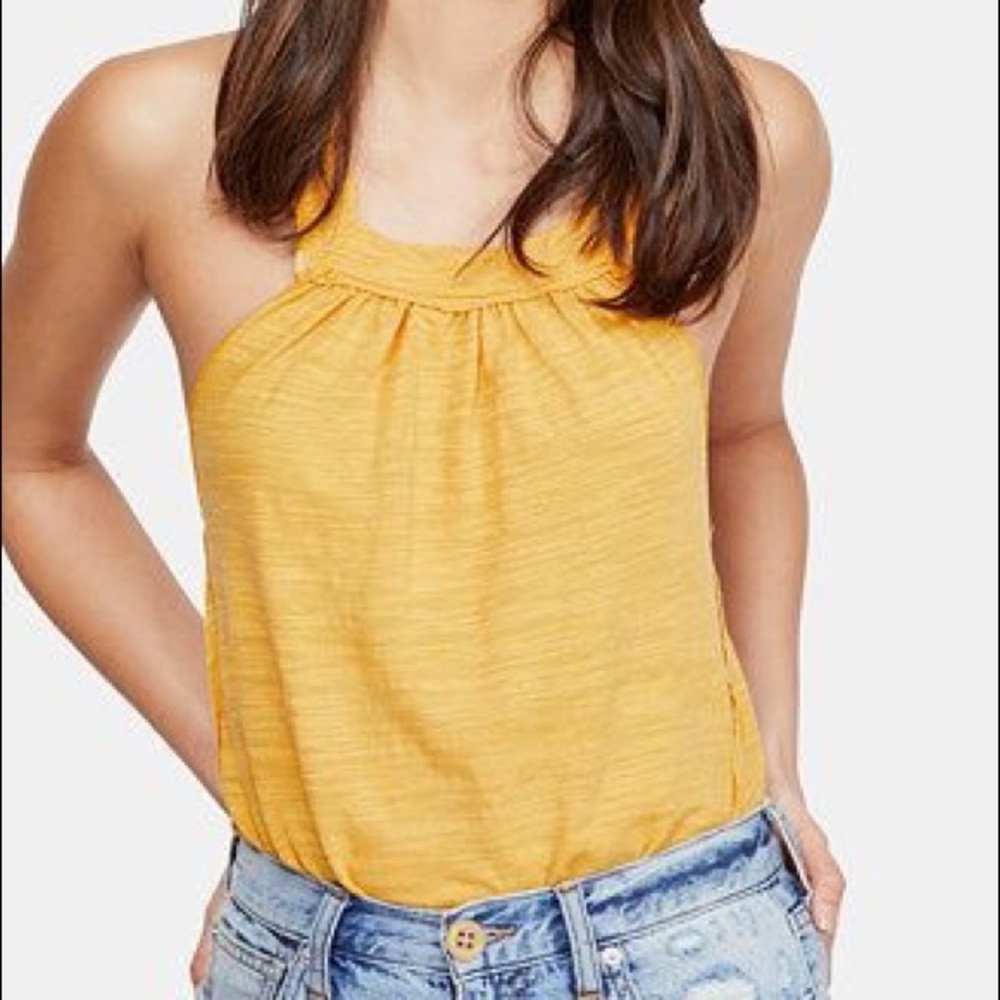 FREE PEOPLE Relaxed Tank Top, Poppy Gold - Medium